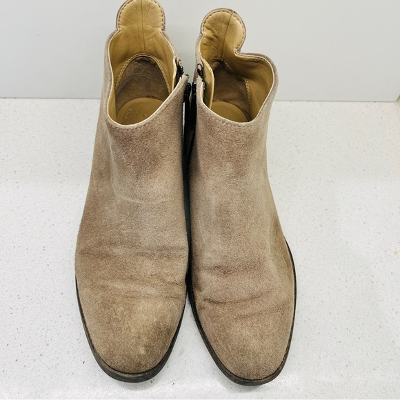 Karl Lagerfeld Ankle Boot Tan Gray Suede Genuine Leather Classic Side Zip Sz 5.5 - Picture 14 of 16